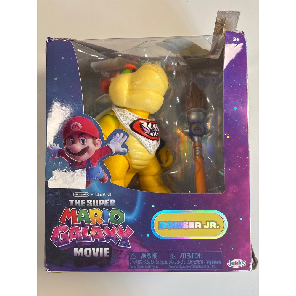 Jakks Pacific Super Mario Galaxy Movie Bowser Jr Action Figure with Paintbrush